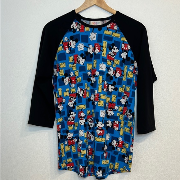 LuLaRoe Mickey Mouse Quarter Sleeve Shirt - Picture 1 of 4